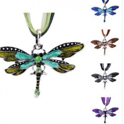 Jewelry Fashion women Antique Dragonfly Pendant Necklace