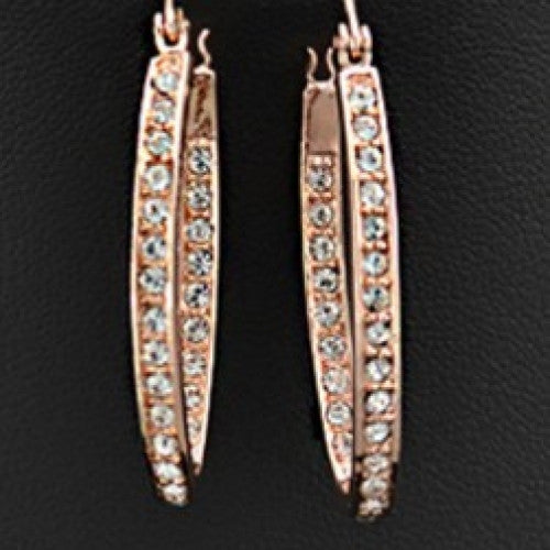 Studded Oval Hoop Earrings For Women