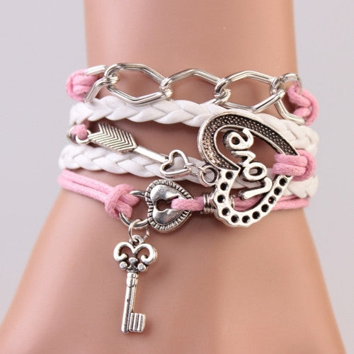 Lock key Cupid's Charms Infinity Bracelet